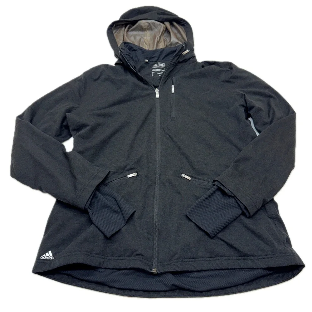 Adidas Jacket Womens Large Black Climaproof Golf Gorpcore Athleisure